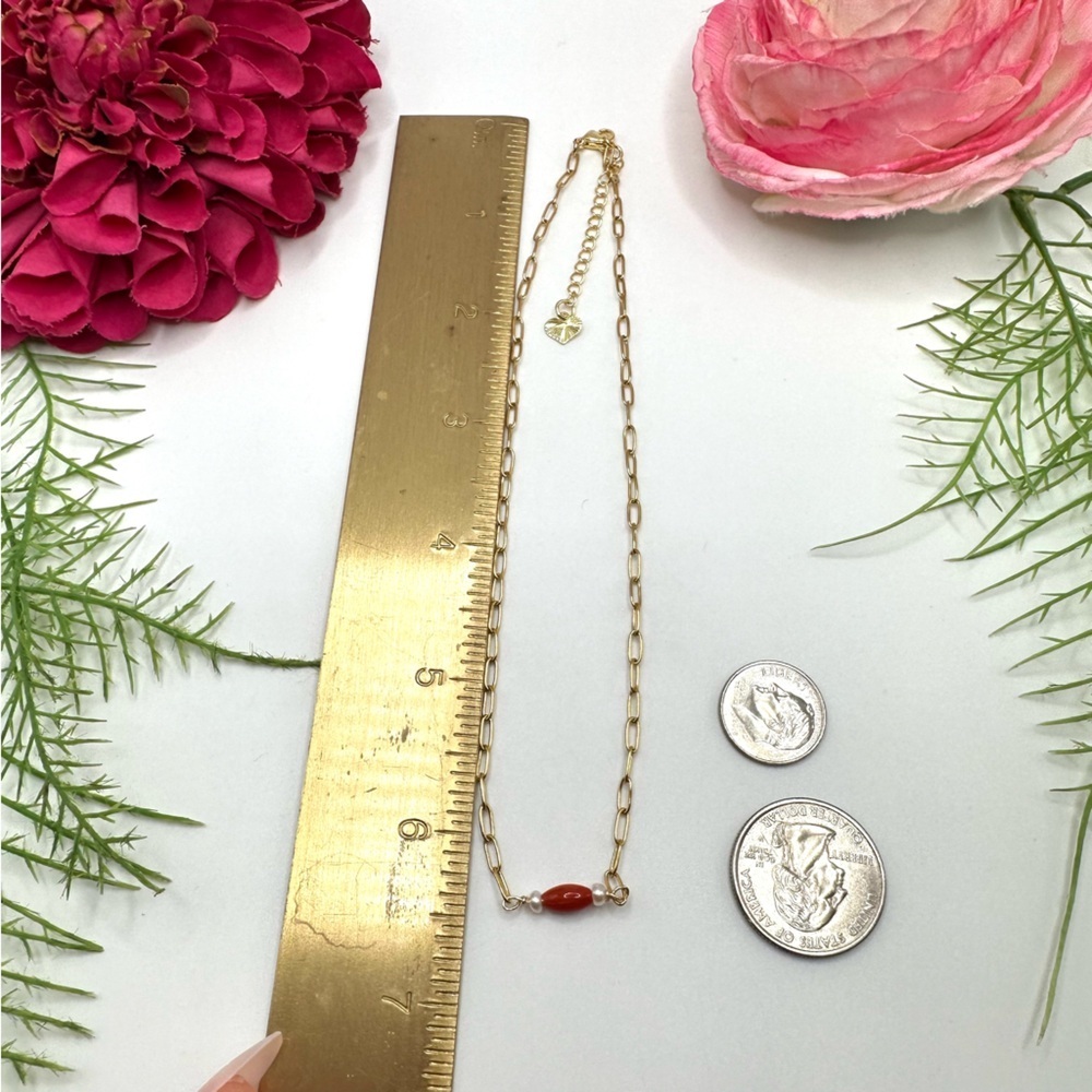 NEW⚜️“Clara” Genuine Coral Baroque Pearl Necklace - Picture 5 of 6
